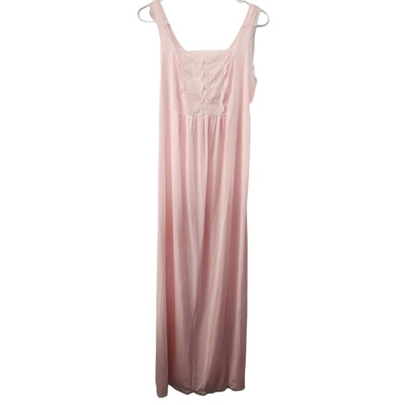 VINTAGE JC PENNEY Nightgown SILKY PINK PEIGNOIR Lingerie M Retro 90s‎ 80s 70s - Picture 1 of 6